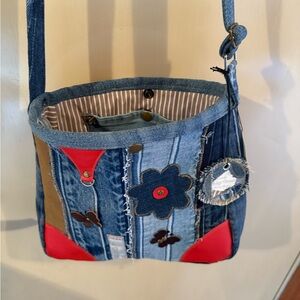 Denim Patchwork Crossbody Bag